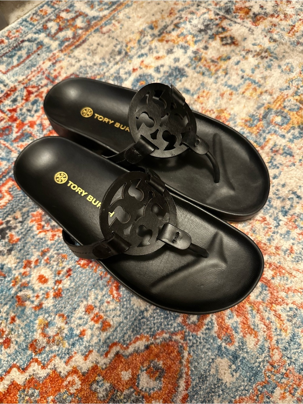 Tory Burch Miller Cloud Sandal Black Size 8.5